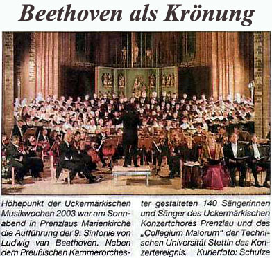 Auff&uuml;hrung von Beethovens IX. Sinfonie 2003 (Foto: Heiko Schulze)